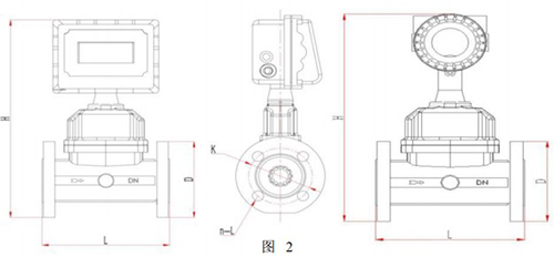 dn65氣體渦輪流量計外形圖