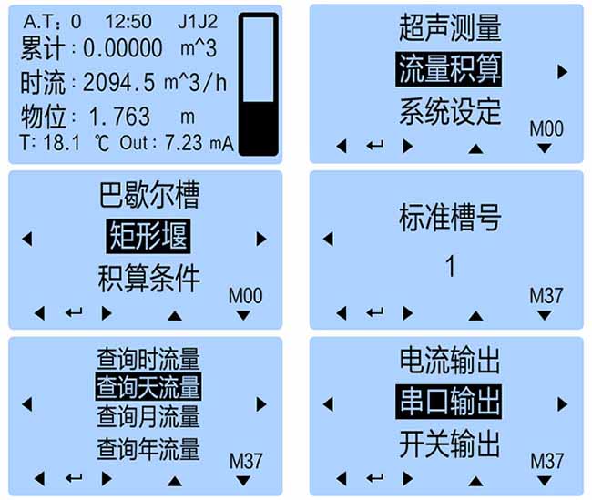 井下超聲波流量計儀表顯示圖